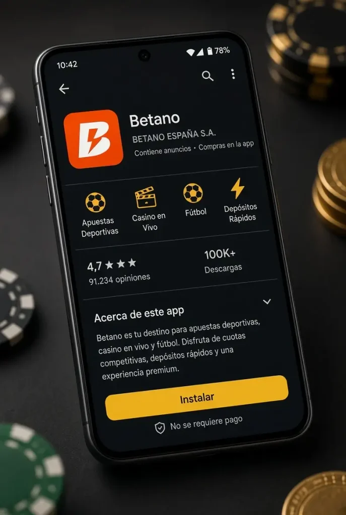 Instalación de la Betano aplicación en Android