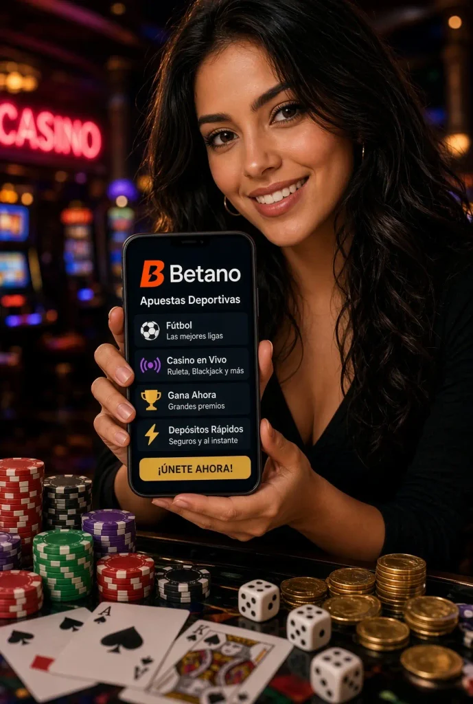 Chica con aplicación de Betano