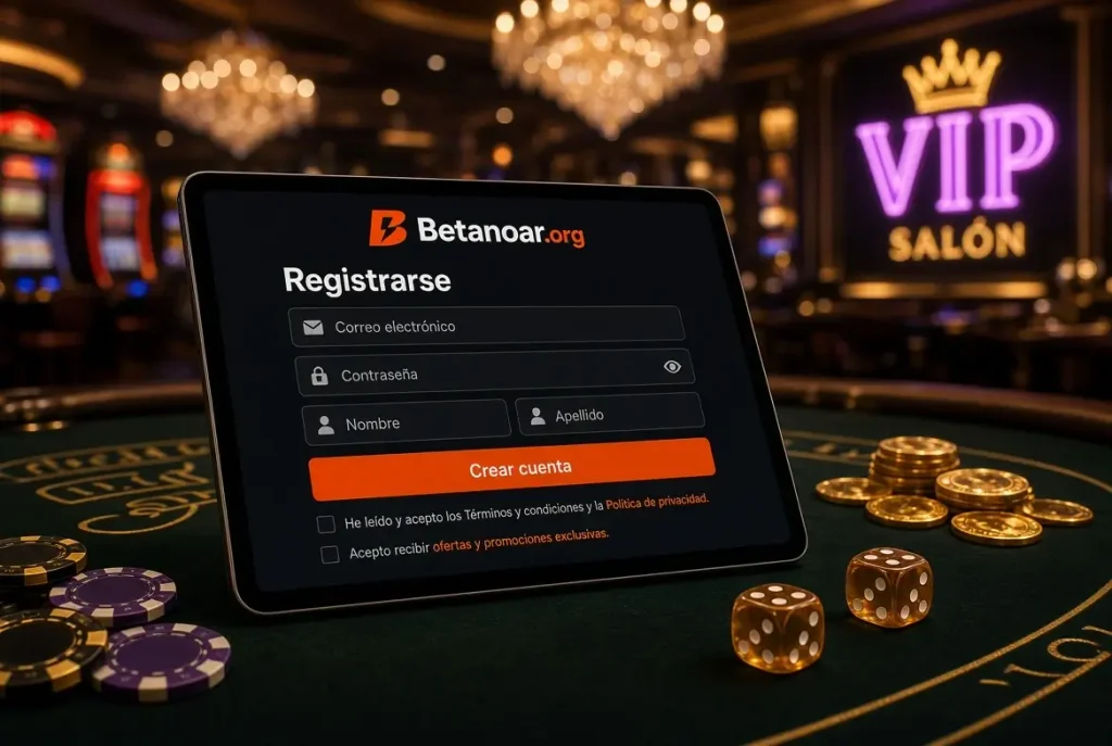 Tablet con registro en Betano casino