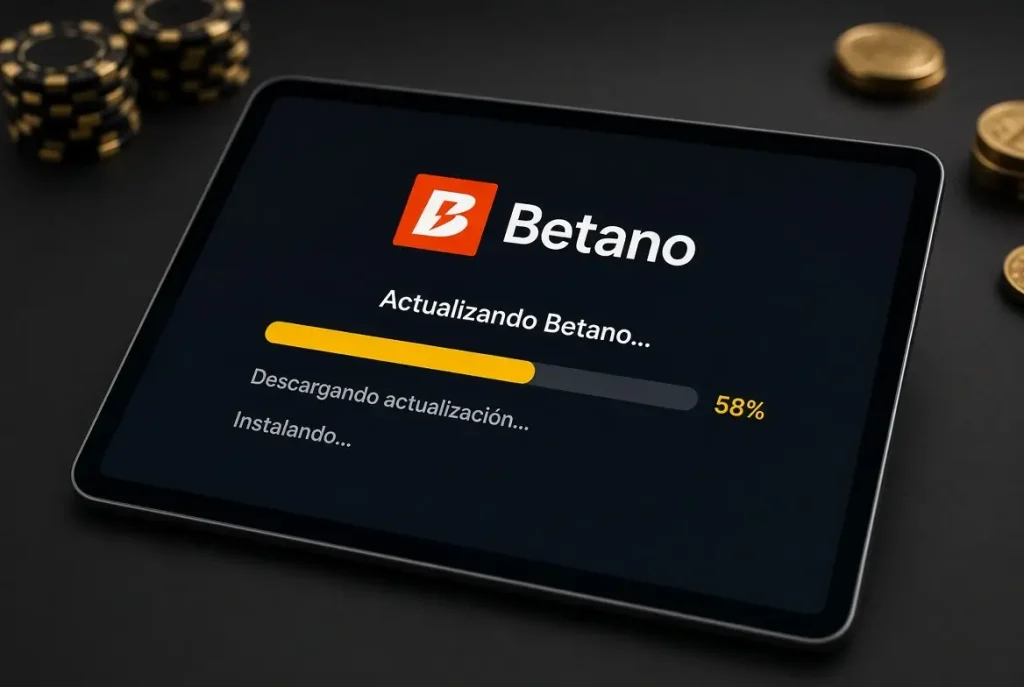 Tablet con actualización de la aplicación